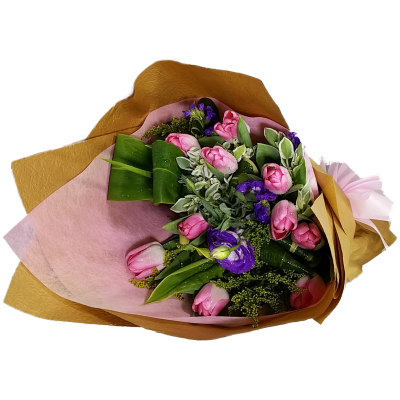 Holland Pink Color Tulips Bouquet